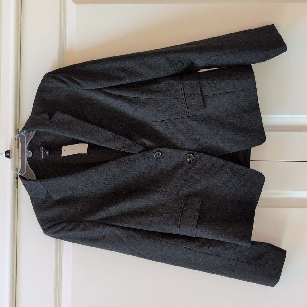 NWT Ann Taylor Charcoal Pinstripe Tailored 2 Button Blazer